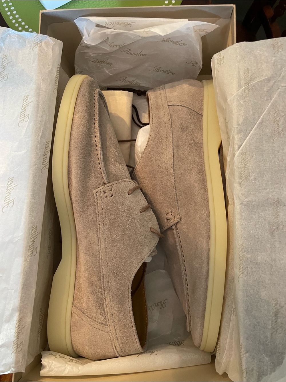 Men's Suede Boat Loafers in Light Grey - Lace-Up